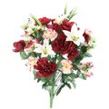 Adlmired By Nature Admired by Nature ABN1B001-BG-CM 40 Stems Artificial Full Blooming Lily; Rose Bud; Carnation & Mum with Greenery Mixed Flower - Burgundy & Cream ABN1B001-BG-CM